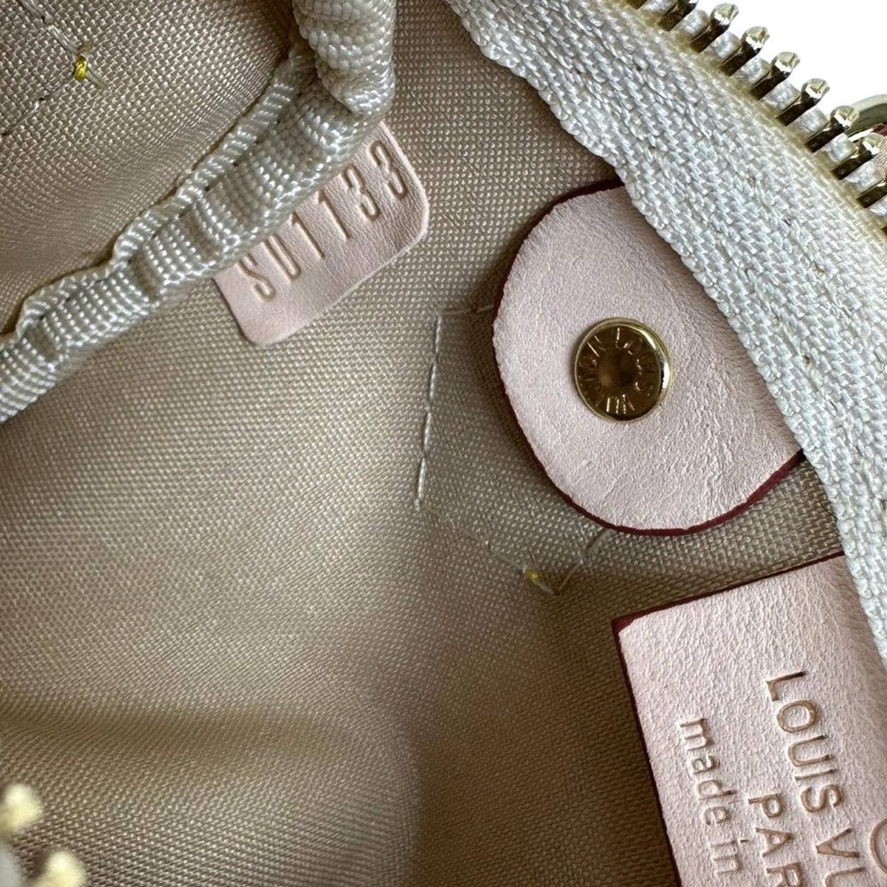 🆕 Louis Vuitton Style Mini Speedy Bandoulière 20 Monogram Strap Beige 🆕 - Picture 7 of 7